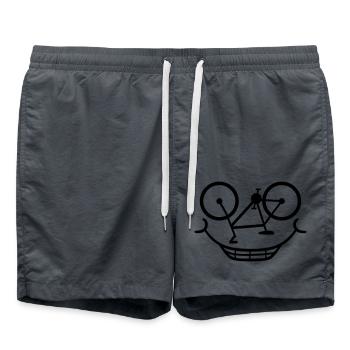 bande dessinée visage de vélo dessin animé drôle conduite sport - Short de bain - charbon - Devant - AI Model Male 185 light (185cm)