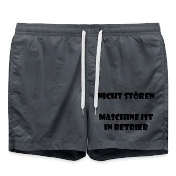 Lustiger Spruch fürs Gym oder Arbeit Job - Badeshorts - Anthrazit - Vorne - AI Model Male 185 light (185cm)