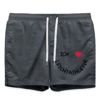 Ich liebe Leichtathletik - Badeshorts - Anthrazit - Vorne - AI Model Male 185 light (185cm)