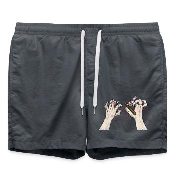 Wrecked Hands Climbing T-Shirt Design - Short de bain - charbon - Devant - AI Model Male 185 light (185cm)