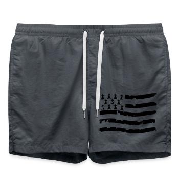 drapeau breton - Short de bain - charbon - Devant - AI Model Male 185 light (185cm)