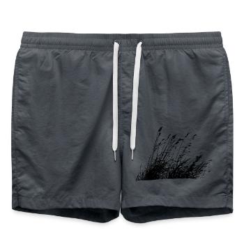 Wild grasses - Natural Bio Vegan - Swim Trunks - anthracite - Front - AI Model Male 185 light (185cm)