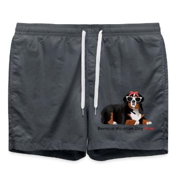 Bernese mountain dog - Swim Trunks - anthracite - Front - AI Model Male 185 light (185cm)