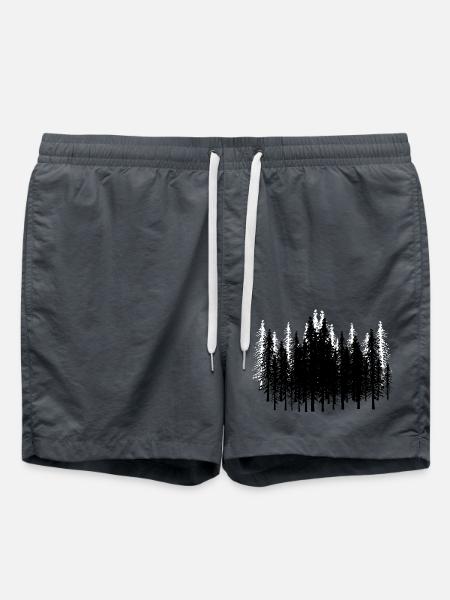 Wald Bäume Baum Natur Wildnis Tannen Tanne Öko - Badeshorts - Anthrazit