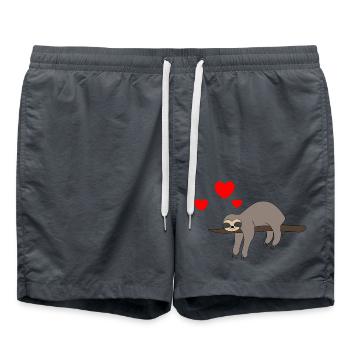 Sloth Valentine's Day 2 - Swim Trunks - anthracite - Front - AI Model Male 185 light (185cm)