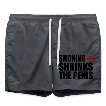 Smoking shrinks the penis - Short de bain - charbon - Devant - AI Model Male 185 light (185cm)
