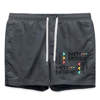JAHRESTAG. ALLES GUTE ZUM GEBURTSTAG!. ALLES GUTE ZUM GEBURTSTAG!. - Badeshorts - Anthrazit - Vorne - AI Model Male 185 light (185cm)