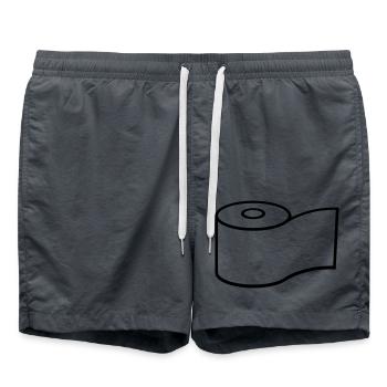 Logo Klopapier Rolle Design - Badeshorts - Anthrazit - Vorne - AI Model Male 185 light (185cm)