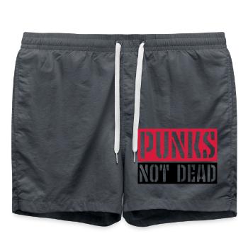 punks not dead quote - Swim Trunks - anthracite - Front - AI Model Male 185 light (185cm)