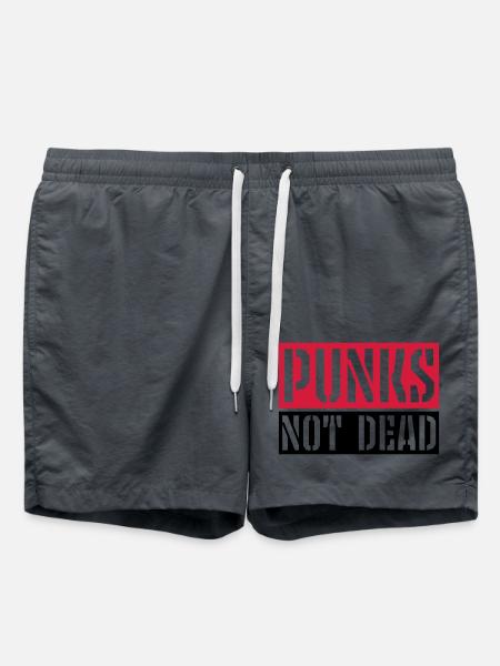 punks not dead quote - Swim Trunks - anthracite