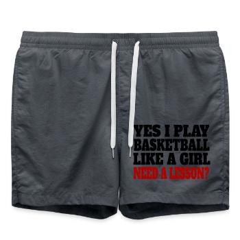 Basketball Basketballliebhaber Frau Basketballerin - Badeshorts - Anthrazit - Vorne - AI Model Male 185 light (185cm)
