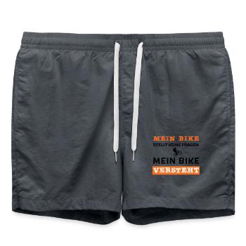 Mein Bike stellt keine Fragen, mein Bike versteht - Badeshorts - Anthrazit - Vorne - AI Model Male 185 light (185cm)