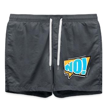 Non! Style bande dessinée Bubble Graffiti Lettrage - Short de bain - charbon - Devant - AI Model Male 185 light (185cm)