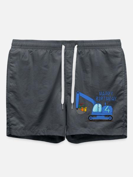 Bagger Kinder Happy Birthday 4 Blau - Badeshorts - Anthrazit