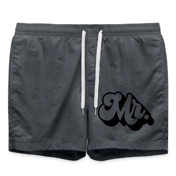 Mr. Matching Paar Verlobung Hochzeit Flitterwochen - Badeshorts - Anthrazit - Vorne - AI Model Male 185 light (185cm)