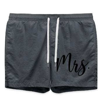 Mrs. Matching Paar Verlobung Hochzeit Flitterwochen - Badeshorts - Anthrazit - Vorne - AI Model Male 185 light (185cm)