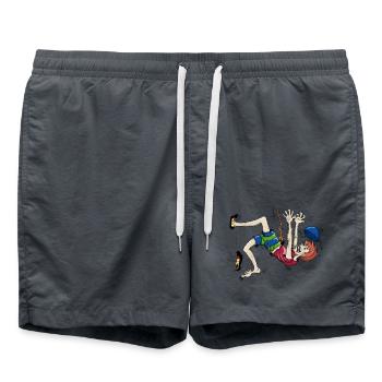 Crashing climber - Swim Trunks - anthracite - Front - AI Model Male 185 light (185cm)