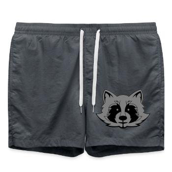Raccoon Comic - Swim Trunks - anthracite - Front - AI Model Male 185 light (185cm)