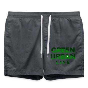 Green Urban Life - Save the Planet - Umweltschutz - Badeshorts - Anthrazit - Vorne - AI Model Male 185 light (185cm)