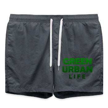 Green Urban Life - Save the Planet - Umweltschutz - Badeshorts - Anthrazit - Vorne - AI Model Male 185 light (185cm)