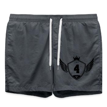 4 wappen krone - Badeshorts - Anthrazit - Vorne - AI Model Male 185 light (185cm)