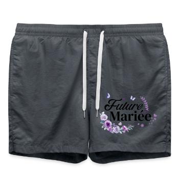 future mariée floral violet - Short de bain - charbon - Devant - AI Model Male 185 light (185cm)