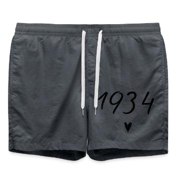 1934 Herzgeburtstag - Badeshorts - Anthrazit - Vorne - AI Model Male 185 light (185cm)