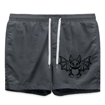 fledermaus comic - Badeshorts - Anthrazit - Vorne - AI Model Male 185 light (185cm)
