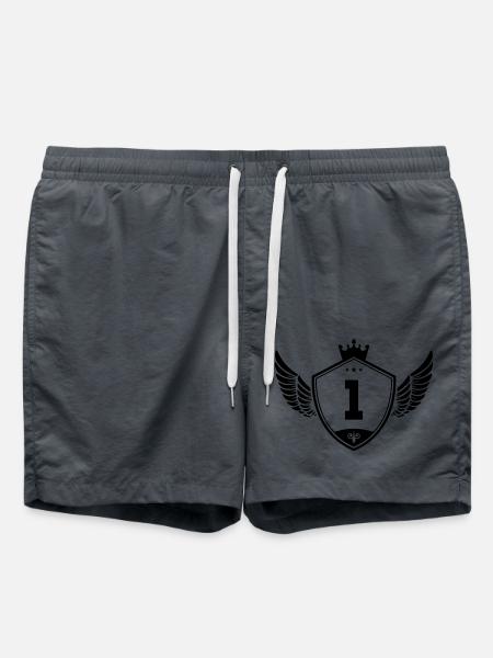 1 wappen krone - Badeshorts - Anthrazit