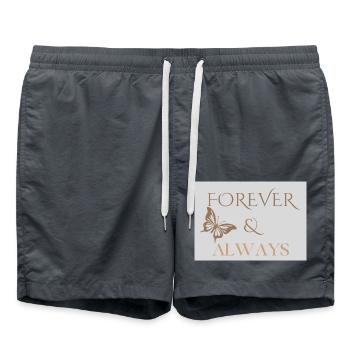 Forever and Always Romantic Saying - Swim Trunks - anthracite - Front - AI Model Male 185 light (185cm)