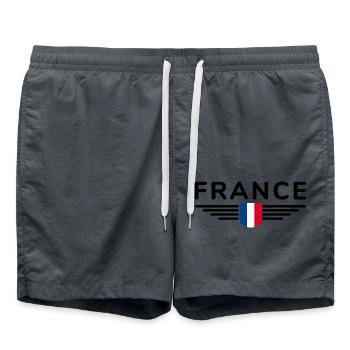 I Love France Elegance Style Design Outfits - Swim Trunks - anthracite - Front - AI Model Male 185 light (185cm)