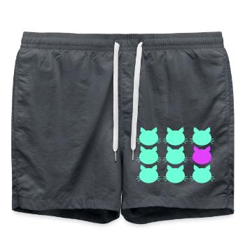 9 Katzen Muster Unterschied Anders Besonders Sein - Badeshorts - Anthrazit - Vorne - AI Model Male 185 light (185cm)