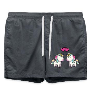 L’amour de la licorne - Short de bain - charbon - Devant - AI Model Male 185 light (185cm)
