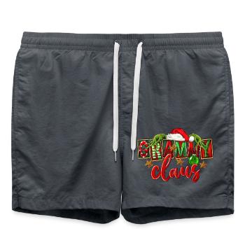 christmas santa 2024 2025 movie holiday family xms - Swim Trunks - anthracite - Front - AI Model Male 185 light (185cm)