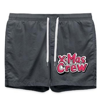 X-Mas Crew Weihnachtlich - Badeshorts - Anthrazit - Vorne - AI Model Male 185 light (185cm)