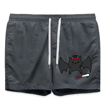 Chauve-souris de baseball drôle et mignonne / Chauve-souris - Short de bain - charbon - Devant - AI Model Male 185 light (185cm)