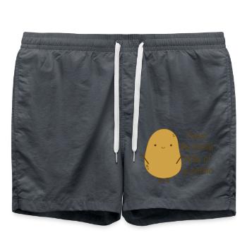 compétences sociales citation drôle sarcastique patate - Short de bain - charbon - Devant - AI Model Male 185 light (185cm)
