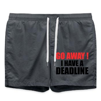 Gehen Sie weg! - Ich habe eine Deadline - Badeshorts - Anthrazit - Vorne - AI Model Male 185 light (185cm)