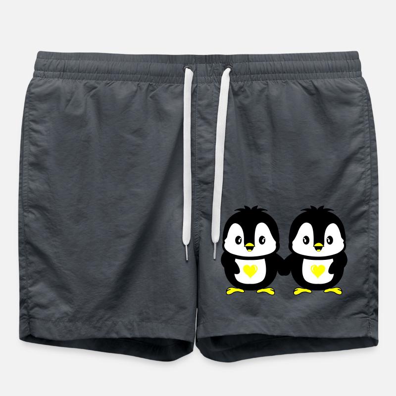 pinguine süß liebe - Badeshorts - Anthrazit