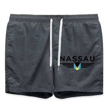 Nassau Bahamas: Tropical T-Shirt - Short de bain - charbon - Devant - AI Model Male 185 light (185cm)