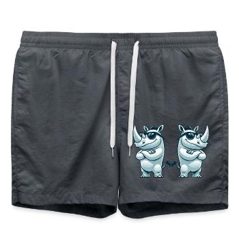 Rhino Comic Sunglasses 2 - Swim Trunks - anthracite - Front - AI Model Male 185 light (185cm)