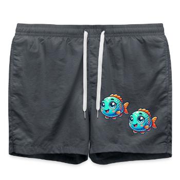 fisch comic 2 - Badeshorts - Anthrazit - Vorne - AI Model Male 185 light (185cm)