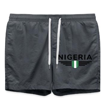 Nigeria Design – Show your love for the country - Swim Trunks - anthracite - Front - AI Model Male 185 light (185cm)
