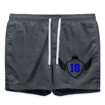18 wappen - Badeshorts - Anthrazit - Vorne - AI Model Male 185 light (185cm)