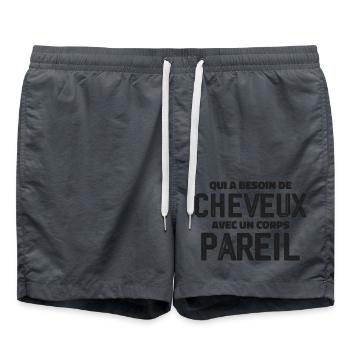 Für Glatze Lustige Glatze - Badeshorts - Anthrazit - Vorne - AI Model Male 185 light (185cm)