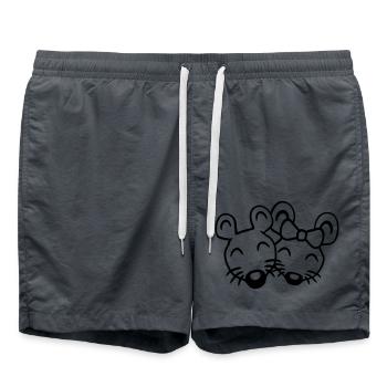 2 souris couple deux amoureux Saint-Valentin femme homme - Short de bain - charbon - Devant - AI Model Male 185 light (185cm)