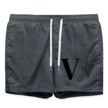 Minimalist flowers - Swim Trunks - anthracite - Front - AI Model Male 185 light (185cm)