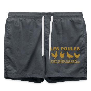 chickens are like chips - Swim Trunks - anthracite - Front - AI Model Male 185 light (185cm)