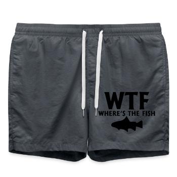 wtf where's the fish - Swim Trunks - anthracite - Front - AI Model Male 185 light (185cm)