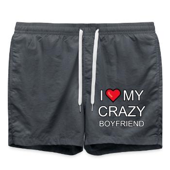 J’adore mon copain fou - Short de bain - charbon - Devant - AI Model Male 185 light (185cm)